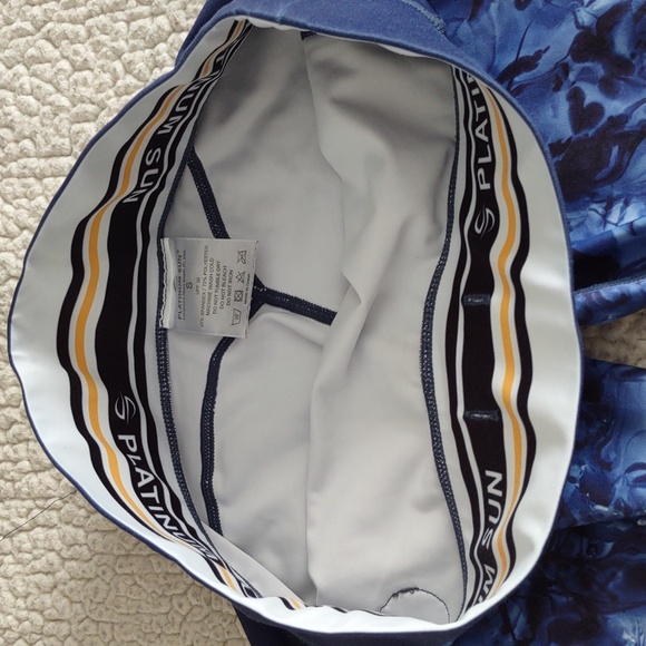 Platinum Sun Size Small UPF50 Blue Mesh Panel Vent Leggings - Picture 13 of 16